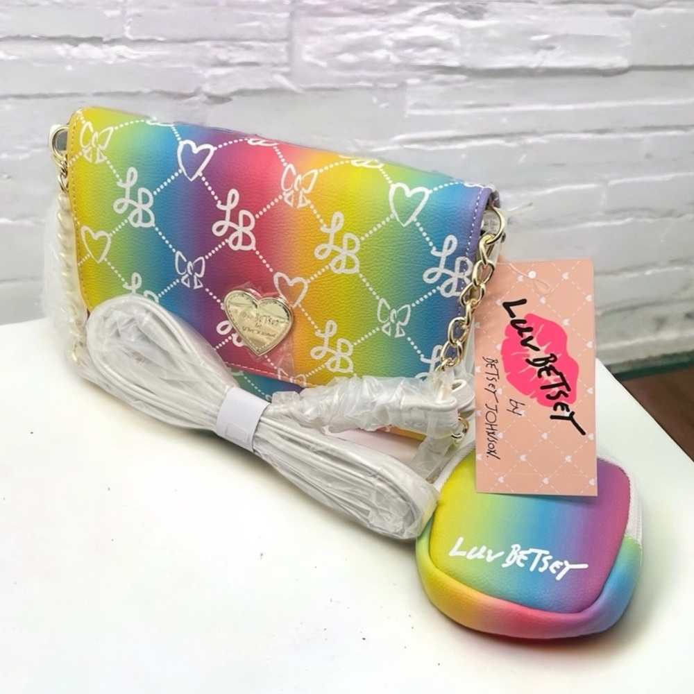 Luv Betsey by Betsey Johnson Foley Rainbow Crossbody with Matching Earbu…